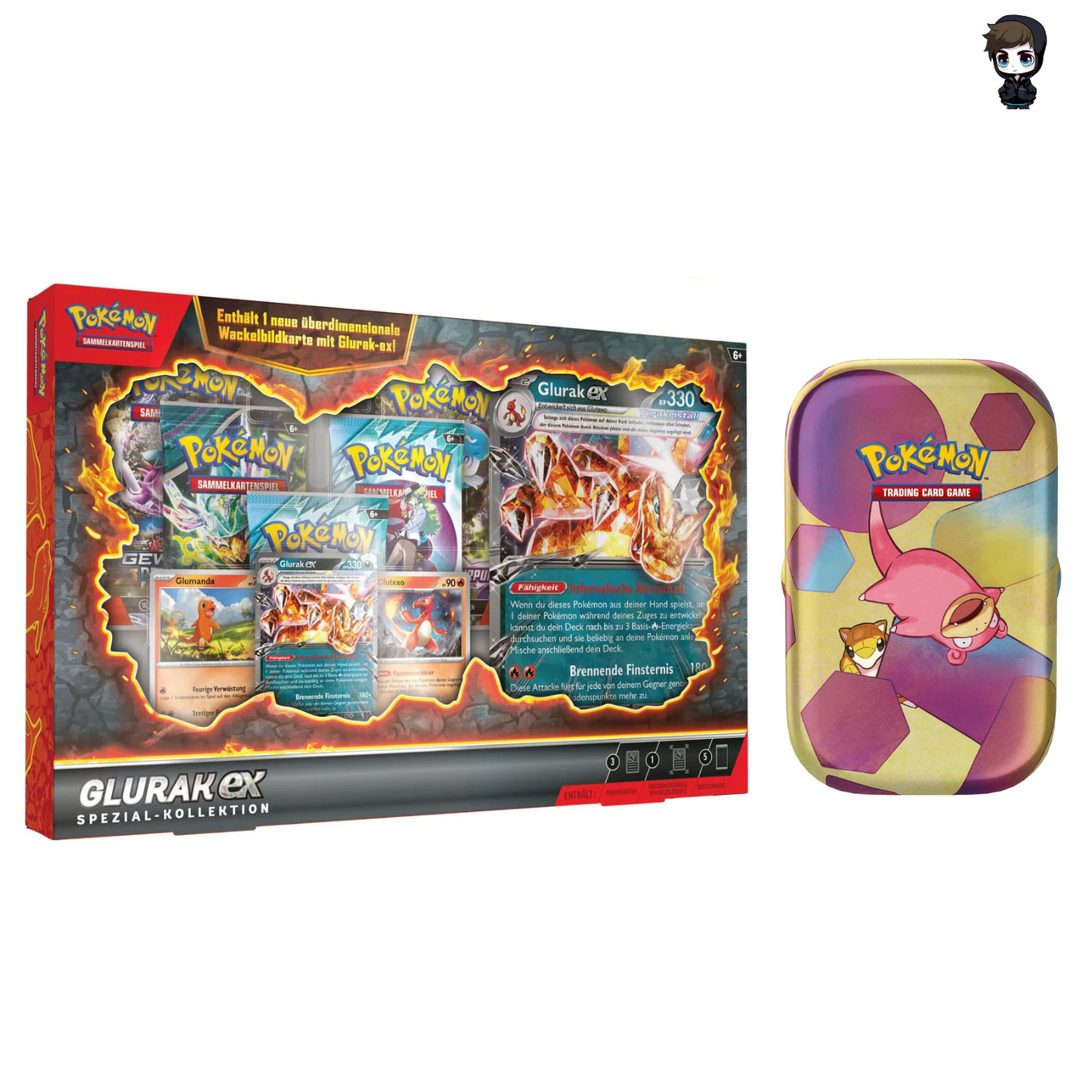 Pokémon TCG: Kanto-Bündel – Glurak EX Spezial-Kollektion (DE) & Pokémon 151 Mini Tin (DE)